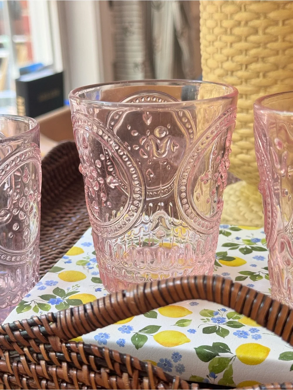 Romantic Pink Blush Glass Tumblers, Set of 3